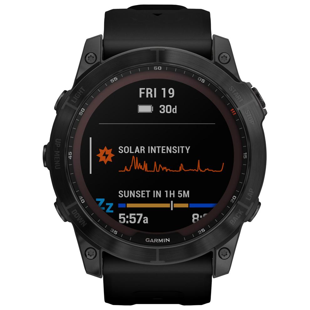 Garmin fenix 7X Sapphire Solar 51mm Smartwatch with Heart Rate Monitor - Black/Titanium Back offers at $799.99 in Best Buy