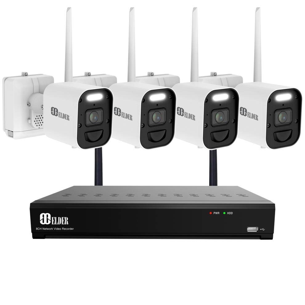 Elder 4K Wireless Security Camera System 1TB Wire-Free, 8Ch NVR 4-Camera Battery WiFi Surveillance Outdoor, Color Night Vision, Spotlight Deterrence & Two-Way Talk offers at $659.97 in Best Buy