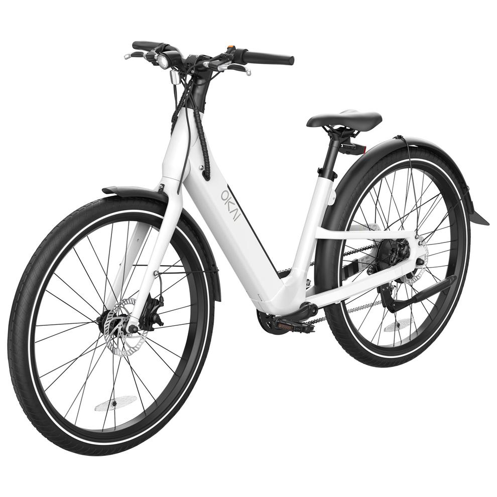 OKAI Stride 500W Step-Through Electric City Bike with up to 64km Battery Life - White offers at $1099.99 in Best Buy