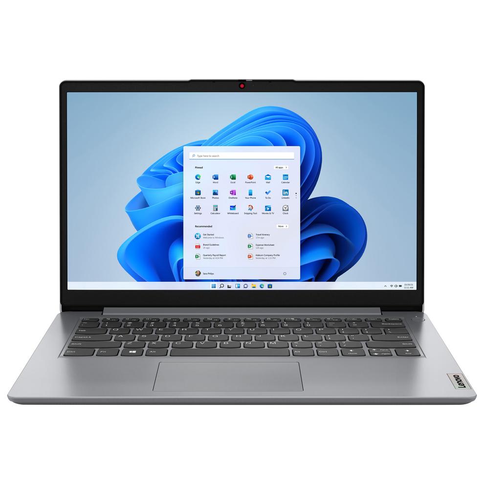 Lenovo IdeaPad 1 14" Laptop - Cloud Grey (Intel Celeron/128GB eMMC SSD/4GB RAM) offers at $199.99 in Best Buy