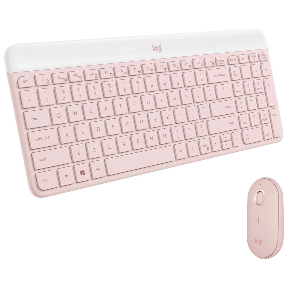 Logitech MK470 Slim Combo Wireless Optical Keyboard & Mouse Combo - Pink offers at $49.99 in Best Buy