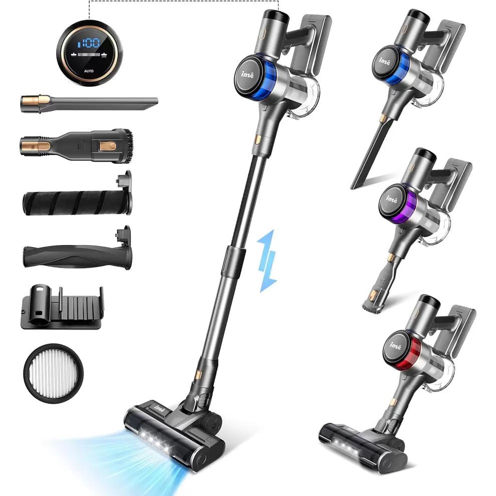 INSE S9 Cordless Vacuum Cleaner with 400W/30Kpa Suction 55min Max Runtime LED Display 4 Suction Modes with Smart Adjustment - Grey offers at $158.99 in Best Buy