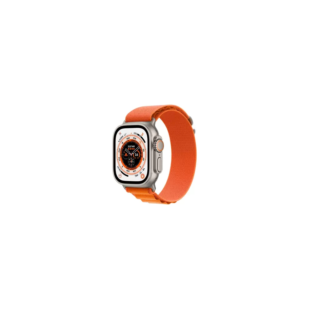 Refurbished (Good) - Apple Watch Ultra (GPS + Cellular) 49mm Titanium Case with Orange Alpine Loop - Large offers at $699.99 in Best Buy