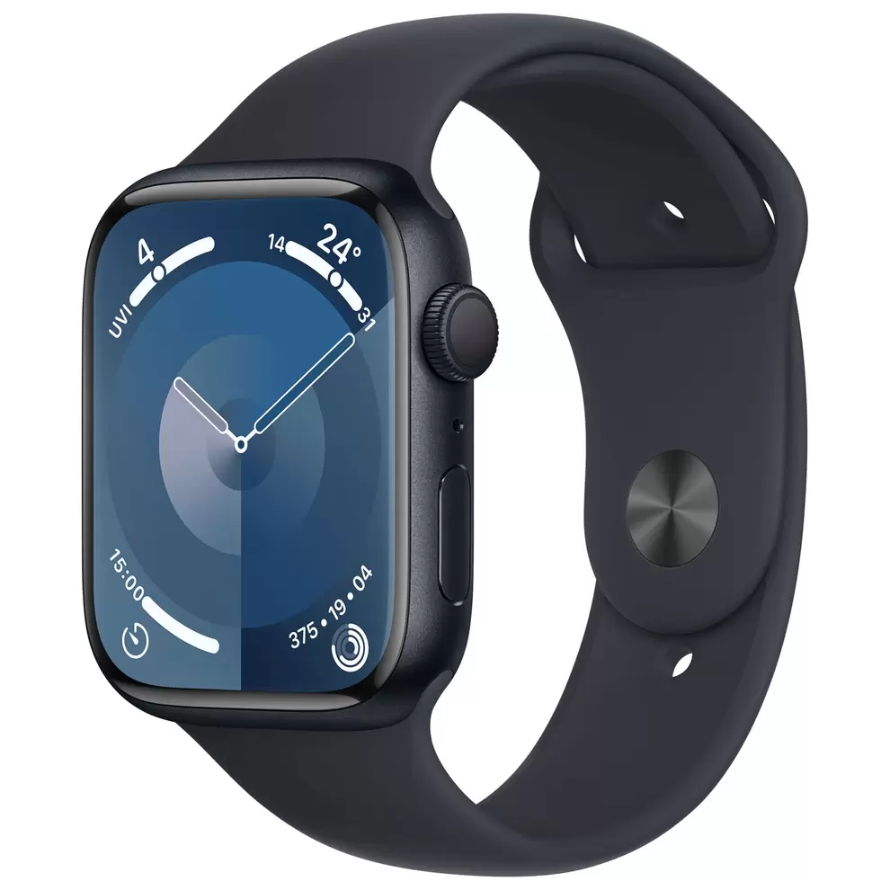 Refurbished (Good) - Apple Watch Series 9 (GPS) 45mm Midnight Aluminium Case with Midnight Sport Band - Medium / Large offers at $348.99 in Best Buy