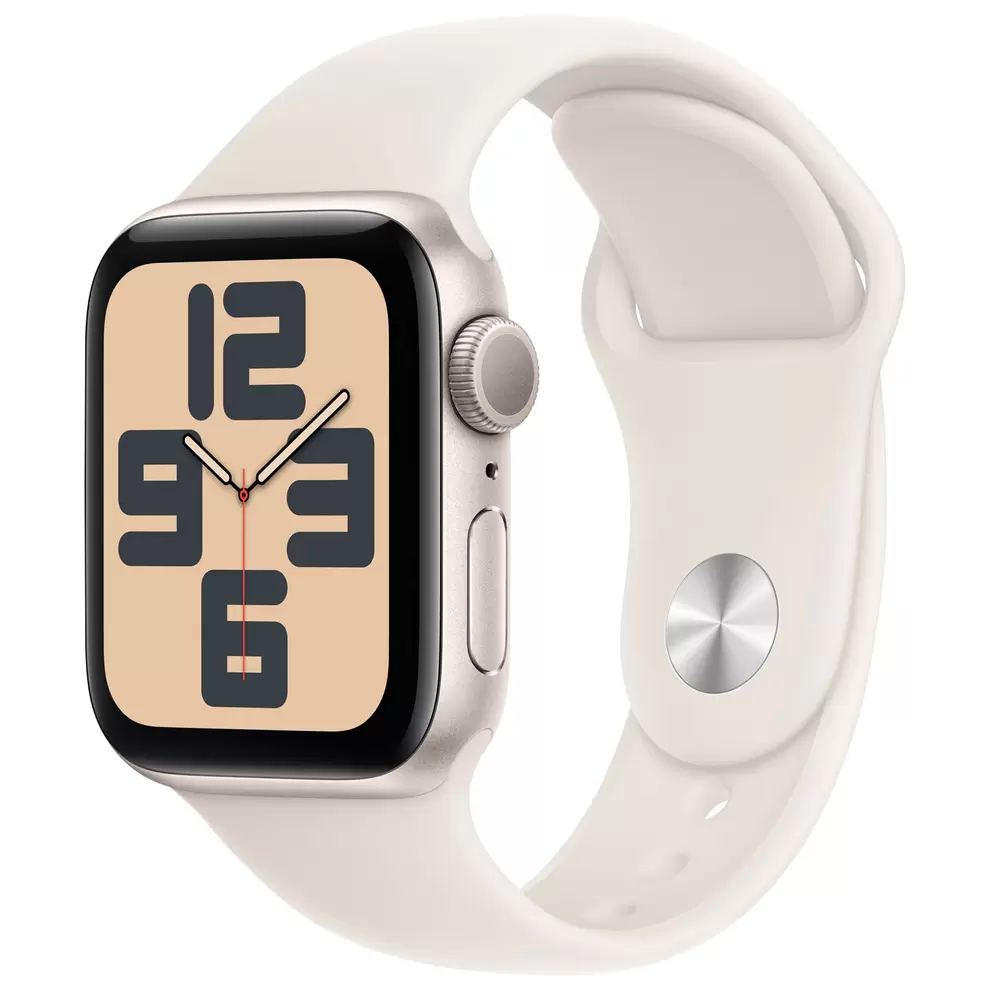 Apple Watch SE (GPS) 40mm Starlight Aluminum Case with Starlight Sport Band - Small/Medium offers at $259.99 in Best Buy