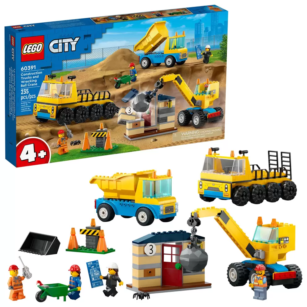 LEGO City: Construction Trucks & Wrecking Ball Crane - 235 Pieces (60391) offers at $59.98 in Best Buy