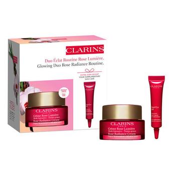 Glowing Duo Rose Radiance Routine offers at $142 in Clarins