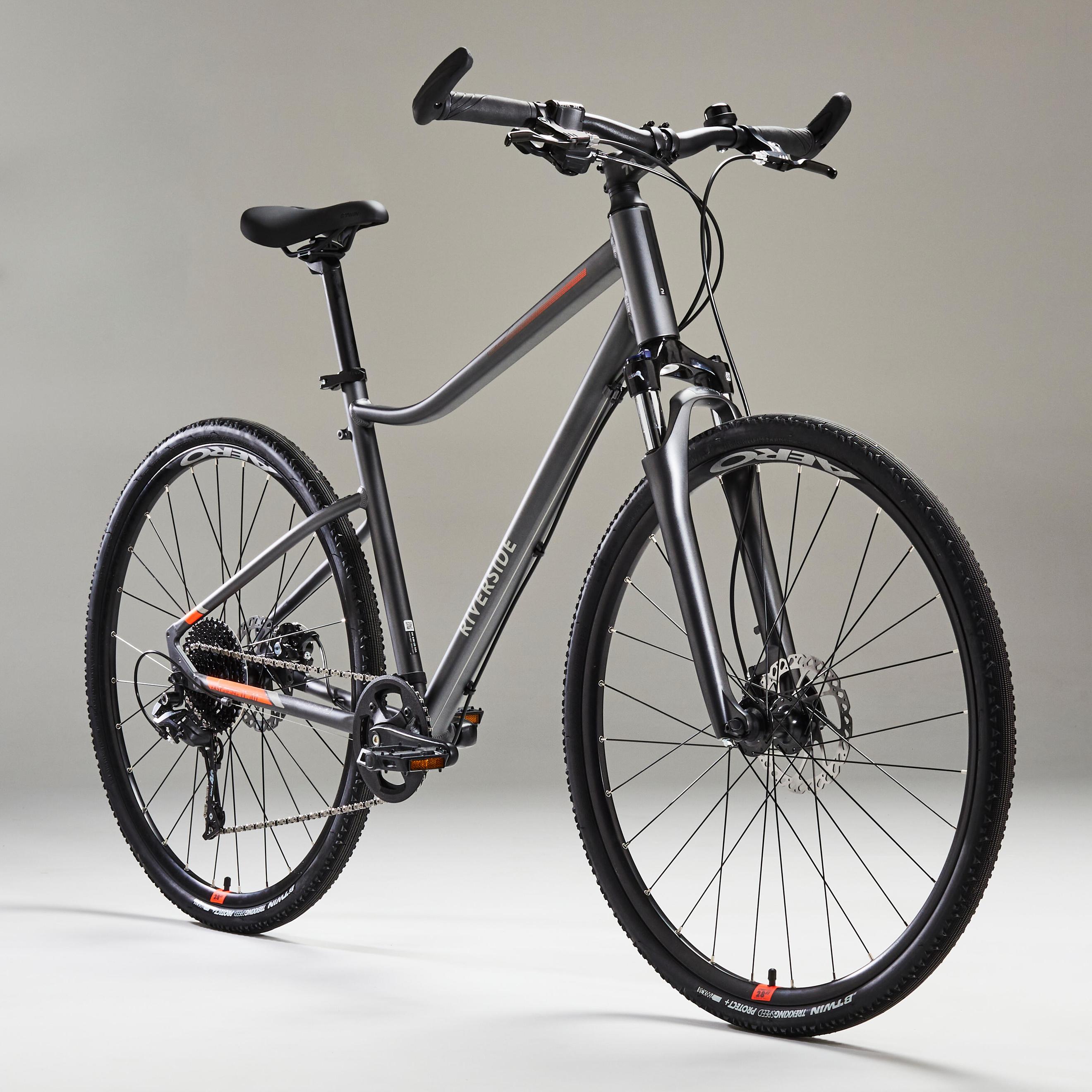 Hybrid Disc Bike  - Riverside 700 Grey/Orange offers at $650 in Decathlon