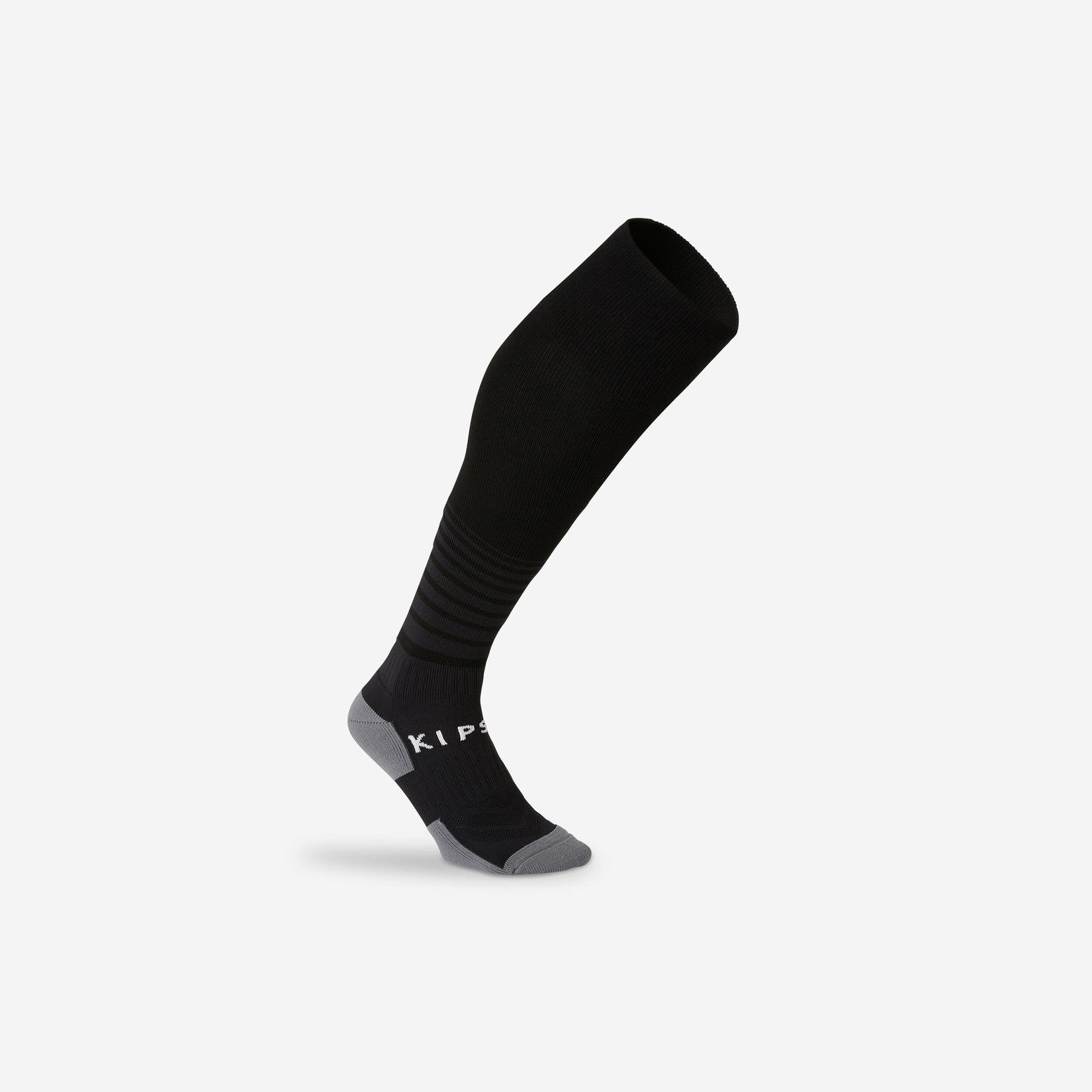 F500 Soccer Socks Black with Stripes - Kids' offers at $10 in Decathlon