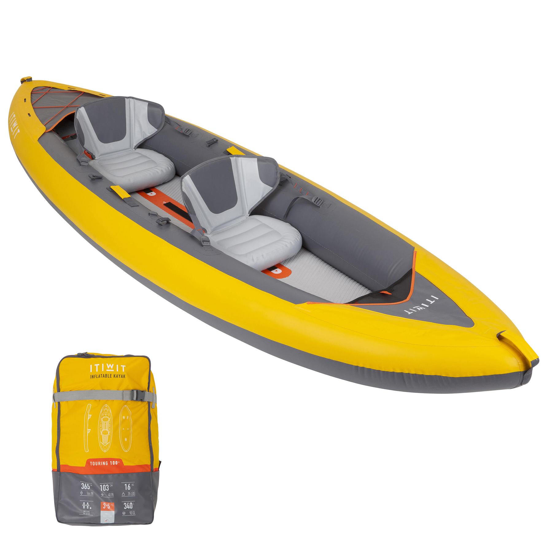 2-Seater Inflatable Kayak - KTI X 100+ Yellow offers at $475 in Decathlon