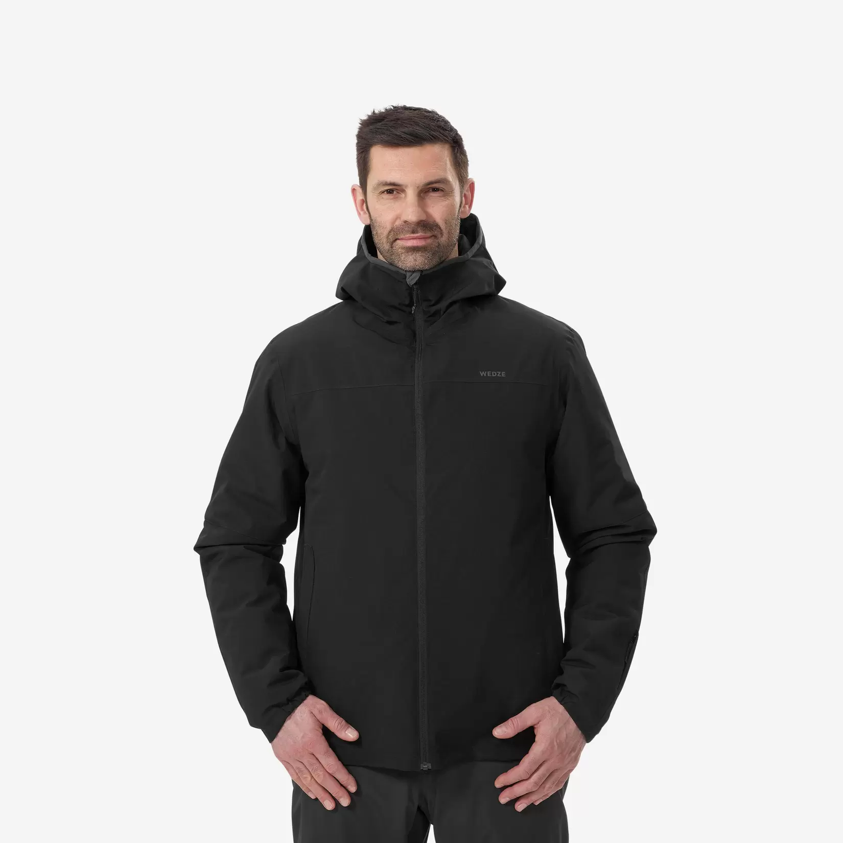 Men’s Ski Jacket - 100 Black offers at $60 in Decathlon