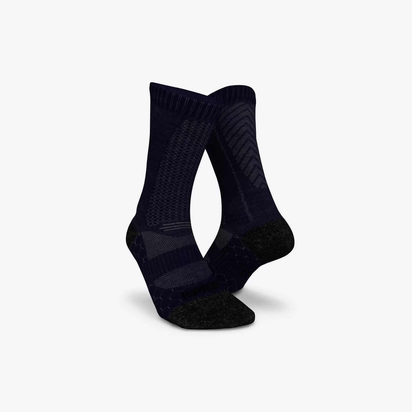 Mid-Calf Running Socks - Run 900 Merino Wool Navy offers at $12 in Decathlon