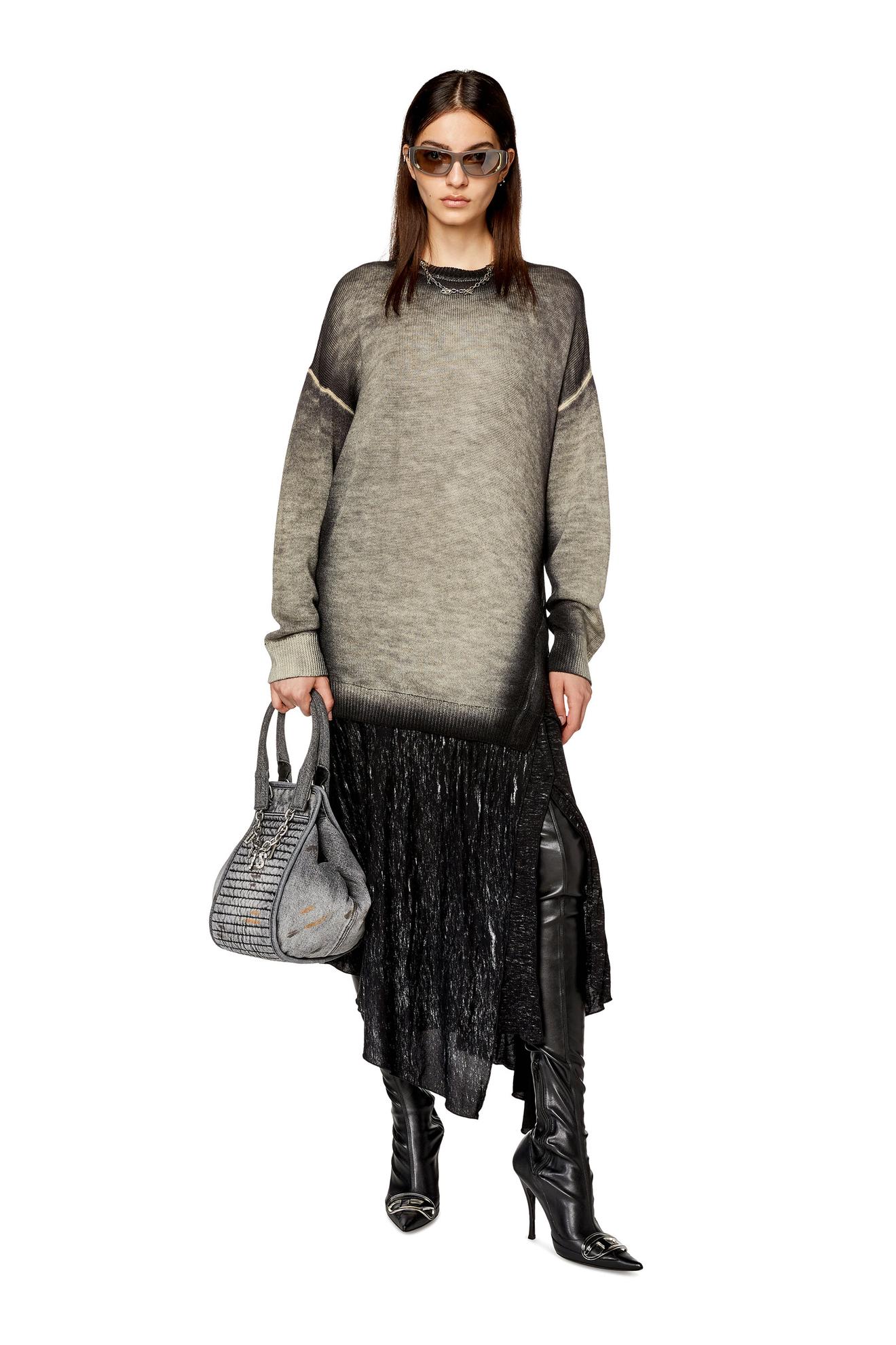 Knitted midi dress with flounce skirt offers at $357 in Diesel