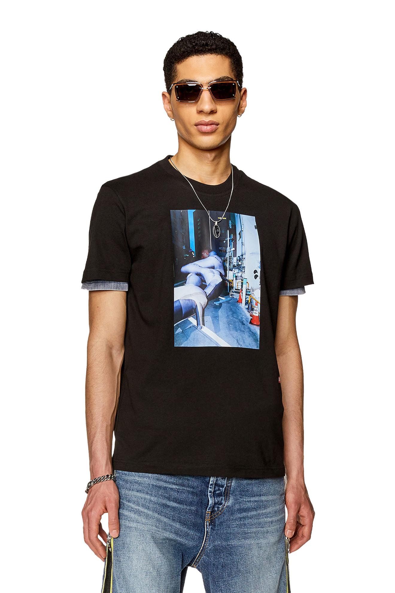 T-shirt with front photo print offers at $90 in Diesel