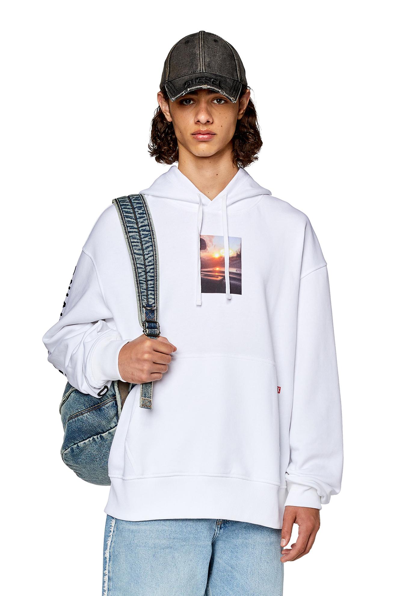 Hoodie with oval D sighting print offers at $177 in Diesel