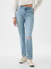 Mid Rise Girlfriend Jeans offers at $84.99 in Gap