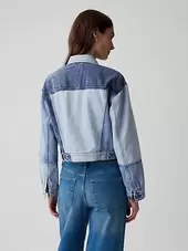 Cropped Patchwork Icon Denim Jacket offers at $89.99 in Gap