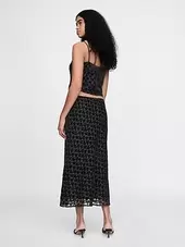 Burnout Velvet Midi Skirt offers at $59.99 in Gap