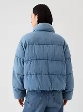 Oversized Denim Puffer Jacket offers at $169.99 in Gap