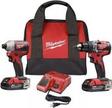 Milwaukee M18 18V Li-Ion Brushless Cordless Drill/Impact Combo Kit with 2x 2.0Ah Batteries offers at $299.95 in KMS Tools