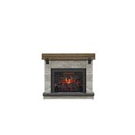 LANDON&CO 42.5-in Grey Electric Fireplace with Coffee Brown Oak Top offers at $449 in Lowe's