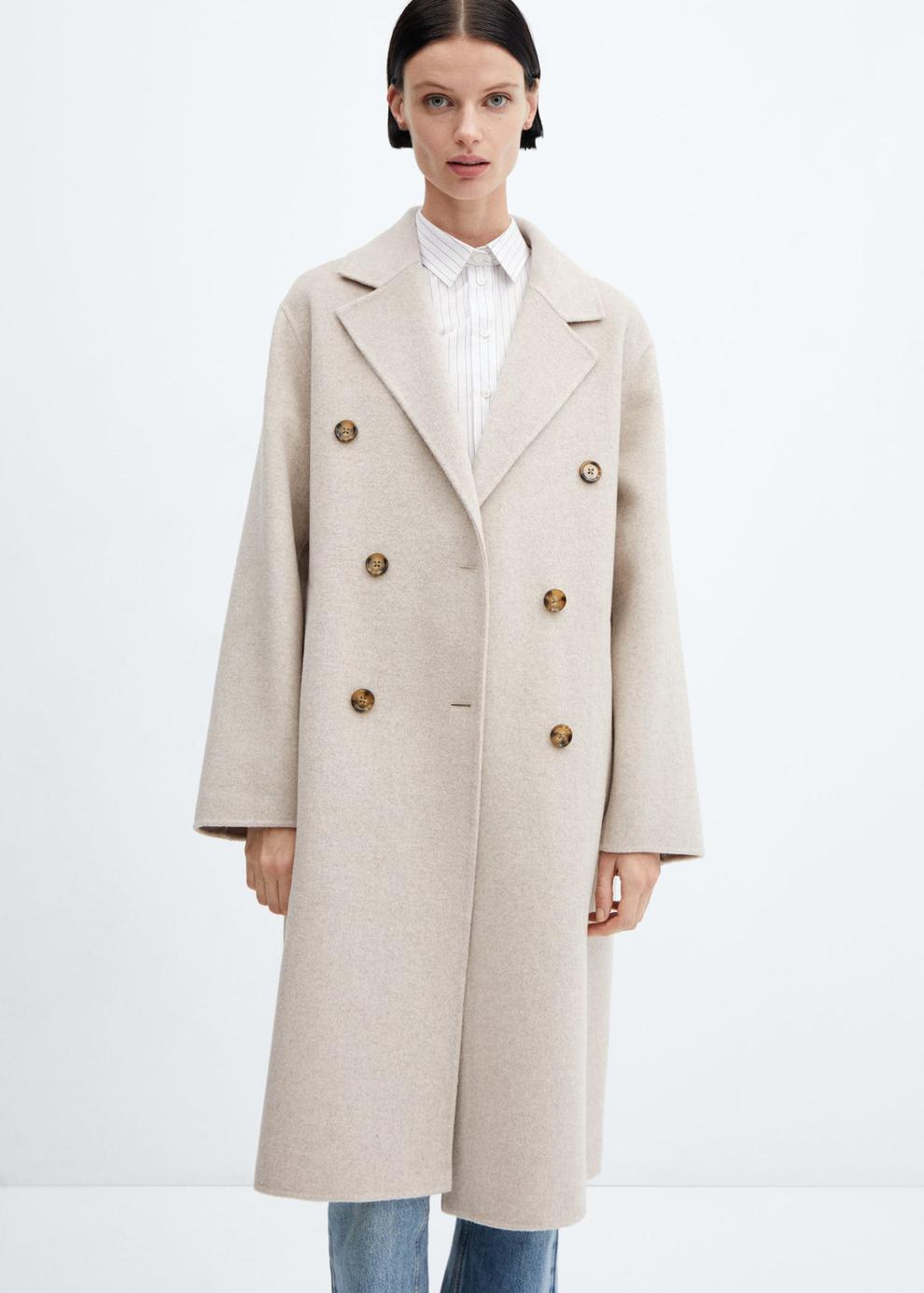 Handmade oversized wool coat offers at $199.99 in Mango