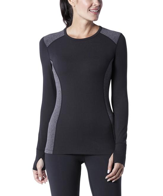 WindRiver Women's Microfibre Thermal Crewneck Top - Black Grey offers at $29.99 in Mark's
