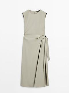 Poplin dress with knot detail offers at $169 in Massimo Dutti