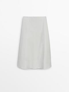 Flared poplin midi skirt offers at $149 in Massimo Dutti