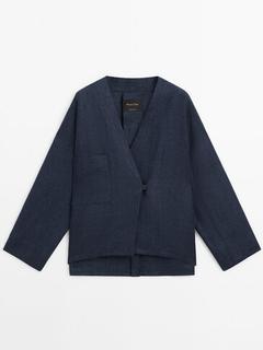 Crossover kimono with pocket in 100% linen offers at $199 in Massimo Dutti