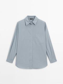 100% cotton poplin shirt with pocket offers at $99.9 in Massimo Dutti