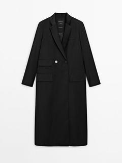 Satin coat with lapel collar - Studio offers at $399 in Massimo Dutti