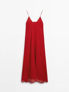 Long strappy dress with neckline detail - Limited Edition offers at $379 in Massimo Dutti