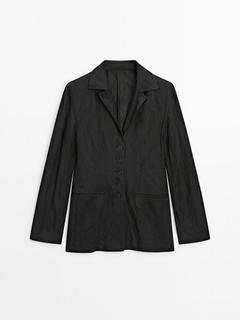 Creased-effect buttoned suit blazer - Limited Edition offers at $399 in Massimo Dutti