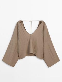 Blouse with back drawstring detail - Limited Edition offers at $329 in Massimo Dutti
