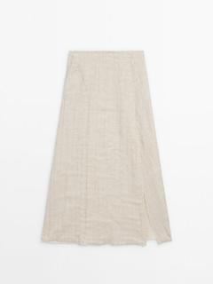 Rustic skirt with frayed hem offers at $169 in Massimo Dutti