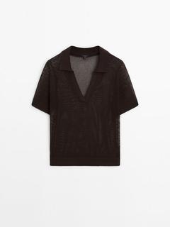 Mesh polo shirt with short sleeves offers at $79.9 in Massimo Dutti