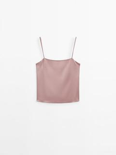 Strappy satin top offers at $99.9 in Massimo Dutti