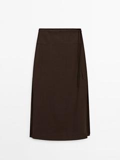 Midi skirt with drawstring detail offers at $169 in Massimo Dutti