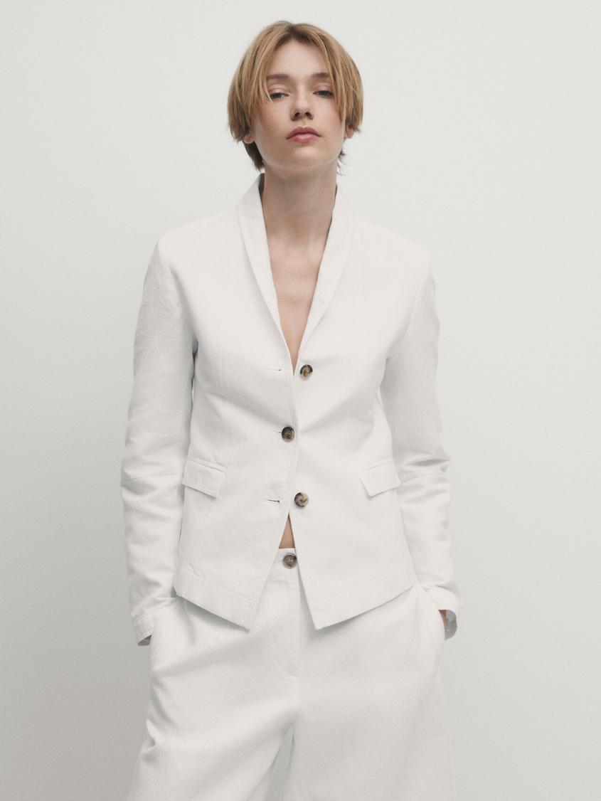 Blazer with button details offers at $279 in Massimo Dutti