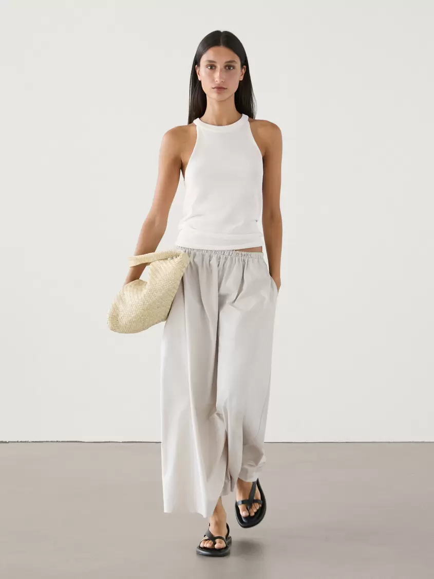 Knit halter top with ribbed detail offers at $99.9 in Massimo Dutti