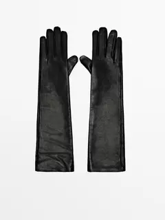 Long leather gloves offers at $149 in Massimo Dutti