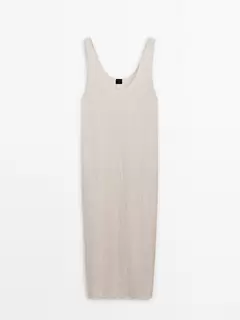 Long dress with round neckline - Studio offers at $219 in Massimo Dutti