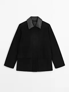 Suede cape-style jacket offers at $749 in Massimo Dutti