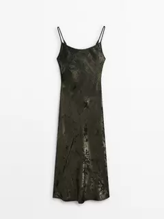 Strappy dress with satin detail offers at $199 in Massimo Dutti