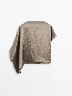 Flowing satin cape offers at $129 in Massimo Dutti