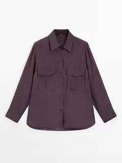 100% silk shirt with pockets offers at $149 in Massimo Dutti