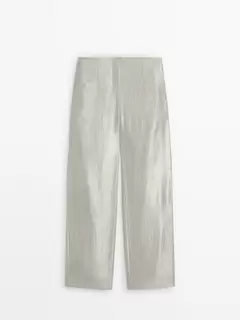 Flowing wide-leg satin trousers offers at $169 in Massimo Dutti