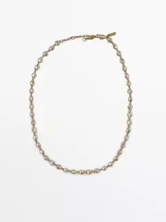 Necklace with rhinestone pieces offers at $129 in Massimo Dutti