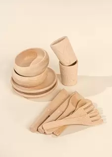 Coco Village Wooden Dinnerware Playset (12 Pcs) offers at $20.99 in Mastermind Toys